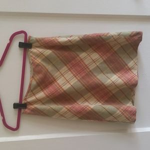 Pink plaid wool skirt